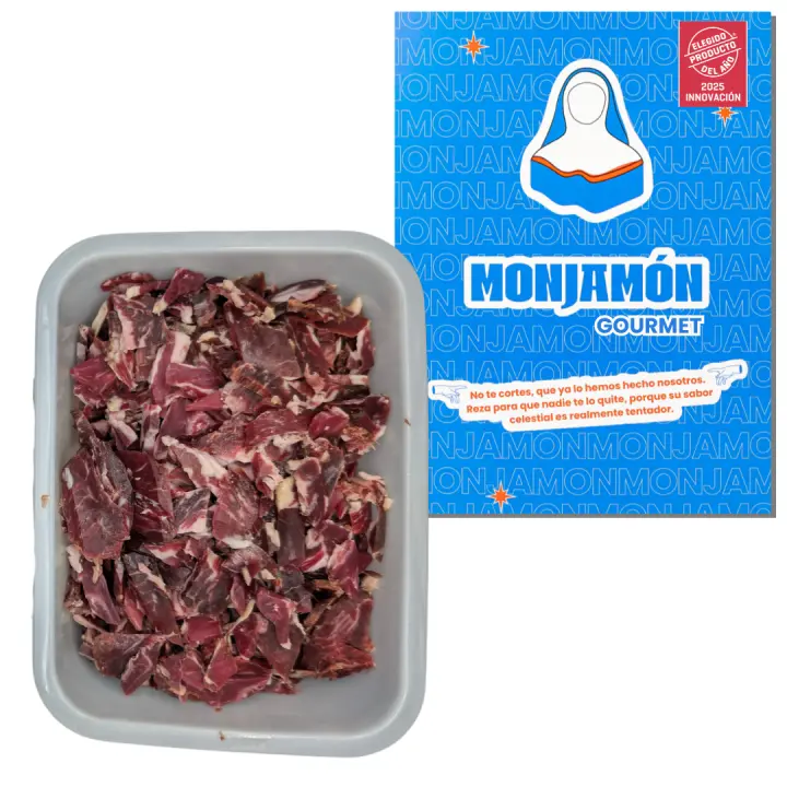 TAQUITOS DE JAMÓN Y PALETA DE BELLOTA 100% IBÉRICO | Monjamon | 400 gramos (5 Sobres x80gr) | Sacro Puntas Ibéricas | Muy Magro y Protéico | Artesanal y Trradicional - 1
