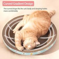 BPS Cama Rascador para Gatos de Cartón Corrugado con Diseño Curvo y Catnip Gratis – Cómoda, Resistente y Antidesgaste (1 Pcs) - details 1
