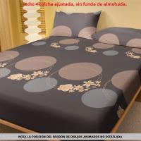 Sábana Redonda Moderna Y Sencilla De Tela Mate Con Estampado Geométrico 100% Poliéster 200 TC Fitted Sheet Para Cama Sin Almohadas - details 2