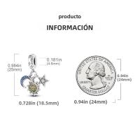 Colgante De Gato Luna Estrella En Plata Para Mujer Pendiente De Earphone Dangle Joyería De Moda DIY Regalo Bangle Bracelet Fit - details 2