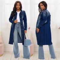 Nueva Llegada Chaqueta De Larga Manga Completa De Algodón Y Vaquera Para Mujer Abrigo De Trench Cardigan Capa De Jean Estilo High Street Otoño/Invierno - details 12
