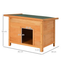 PawHut Caseta para Perro de Exterior Casa para Perros de Madera Impermeable con Tejado Abatible y Patas Antideslizantes para Interior y Exterior 82x58x58 cm Natural - details 2