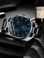 Reloj De Cuarzo Para Hombre Con Correa De Aleación Negra Y Escala 2 Piezas Regalo Con Reloj De Pulsera De Aleación Negra - details 3