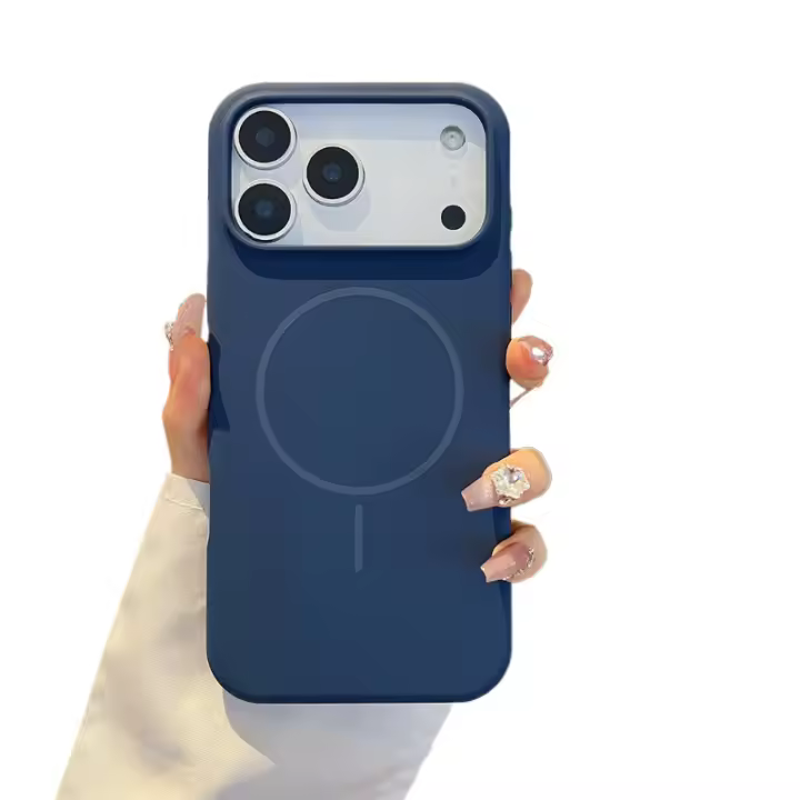 Funda De Teléfono De Silicona Líquida De Lujo Magnética Para Carga Inalámbrica Compatible Con iPhone 17 Air 17 pro Max Bumper Color Sólido - 1