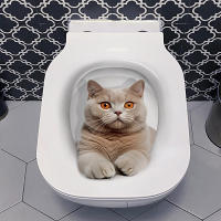 Asiento De Inodoro De PVC Resistente Al Agua Con Estampado De Gato Y Perro Decoración Para Baño Accesorios Animal WC Para El Hogar - details 8