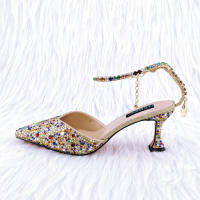 Zapatos De Tacón Alto Para Mujer Con Cordón Y Strap De Tobillo En Color Arcoíris Y Negro De QueenaYan Estilo Africano Y Party - details 16