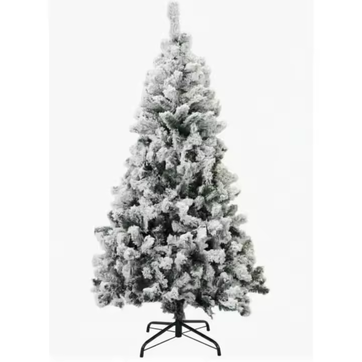 Árbol de Navidad Nevado Artificial con Nieve PVC Blanco 120/150 con soporte plástico 180/210/240cm con soporte metálico - 1