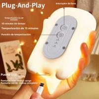 Lámpara Nocturna De Silicona Dinosaurio Luz De Noche Animal Toque Sensor Para Dormitorio Niños Niñas Niños Regalo De Cumpleaños Decoración De Camping - details 7