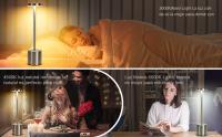 Lámpara De Mesa LED Recargable USB Luz Nocturna Táctil De 3 Colores Metal Para Decoración De Habitación Luz De Escritorio Para Exterior Y Comedor - details 10