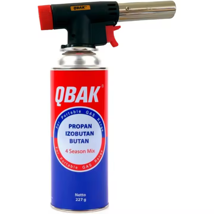 Pack Profesional de Soplete de Cocina: Cabezal y Cartucho de Gas de 227g | Llama Regulable | Ideal para Cocina, Hornillo, Camping | Encendido piezoeléctrico | Recarga de gas estándar | RevolutionLine - 1