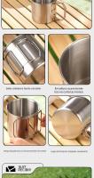 Juego De Tazas Plegables Para Camping Y Picnics De Acero Inoxidable 304 De Alta Calidad Portátil Y Ecológico Para Bebidas En Exteriores - details 8