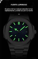 Reloj De Lujo Para Hombre Resistente Al Agua 30M Luminoso Fecha Acero Inoxidable Cuadrado Reloj De Pulsera De Cuarzo Moda Casual - details 4