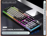 Teclado Gaming K500 Con Keycaps Blanco Y Rosa Mezclados 104 Teclas Cableado Para Laptop PC Estilo Mécanico Interfaz USB - details 11