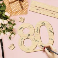 Libro De Invitados De Madera Número 60 Para Cumpleaños Y Aniversarios Personalizable Con Nombre Y Año Para Fiestas De Retiro - details 3