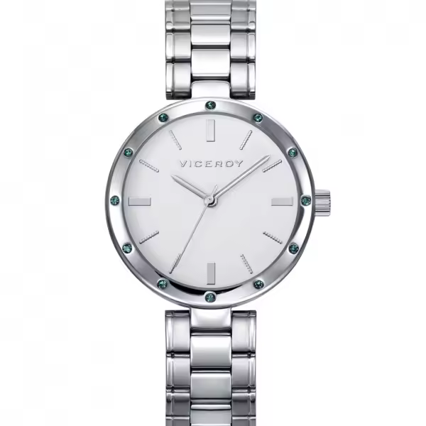Reloj Viceroy 401148-07 | Display Analógico | Cuarzo | Esfera Plateada | Correa Marrón - 1