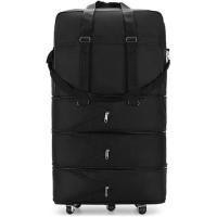 Maleta Plegable Extensible con Ruedas 5 o 6 Ruedas Giratorias 360°, Bolsa de Viaje Grande Impermeable de Tela Oxford, Equipaje Expandible Ligero y Resistente, Asa Superior y Correa de Hombro, 87x50,5x24 cm / 100x54x32 cm - details 6