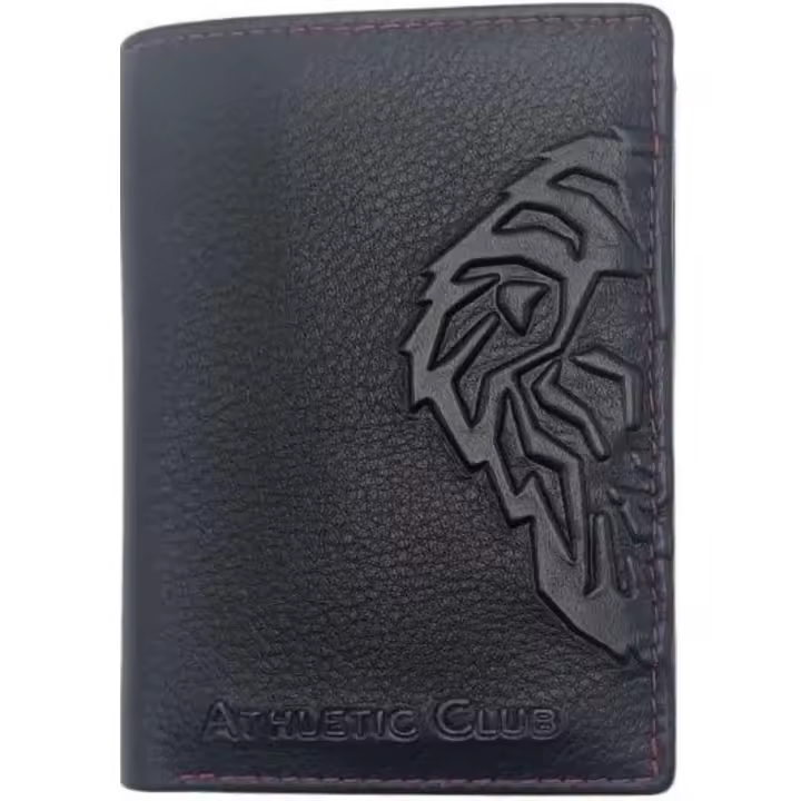 Billetera de Piel con Monedero Athletic Club León Relieve Negra 87634 - 1