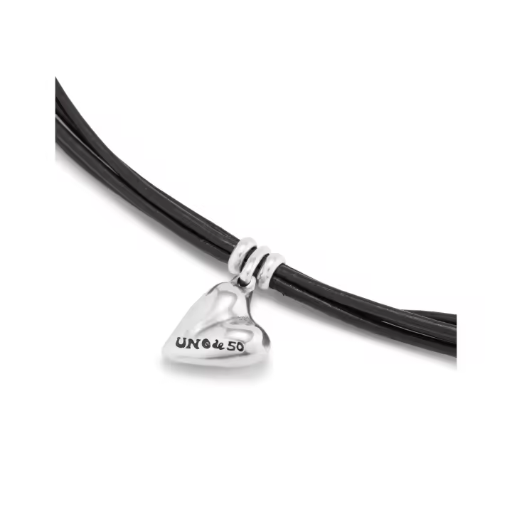 Uno de 50 PUL2403MARMTLOM Pretty Love Pulsera Mujer Chapado Plata Corazón Cuero Talla M - 1