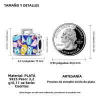 Encantos 925 Para Pulseras Originales 3MM Con Encantos De Tierra Plano Globo Calor Aire Cámara Viaje Joyería DIY Plata De Ley Zirconia - details 10