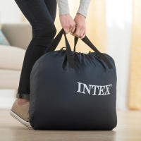 INTEX - Colchón hinchable doble Deluxe Ultra Plus 152x203x46 cm, para 2 personas, máximo 272 kg, cama hinchable para interior, PVC laminado, resistente a pinchazos, incluye hinchador eléctrico, bolsa de transporte - details 4
