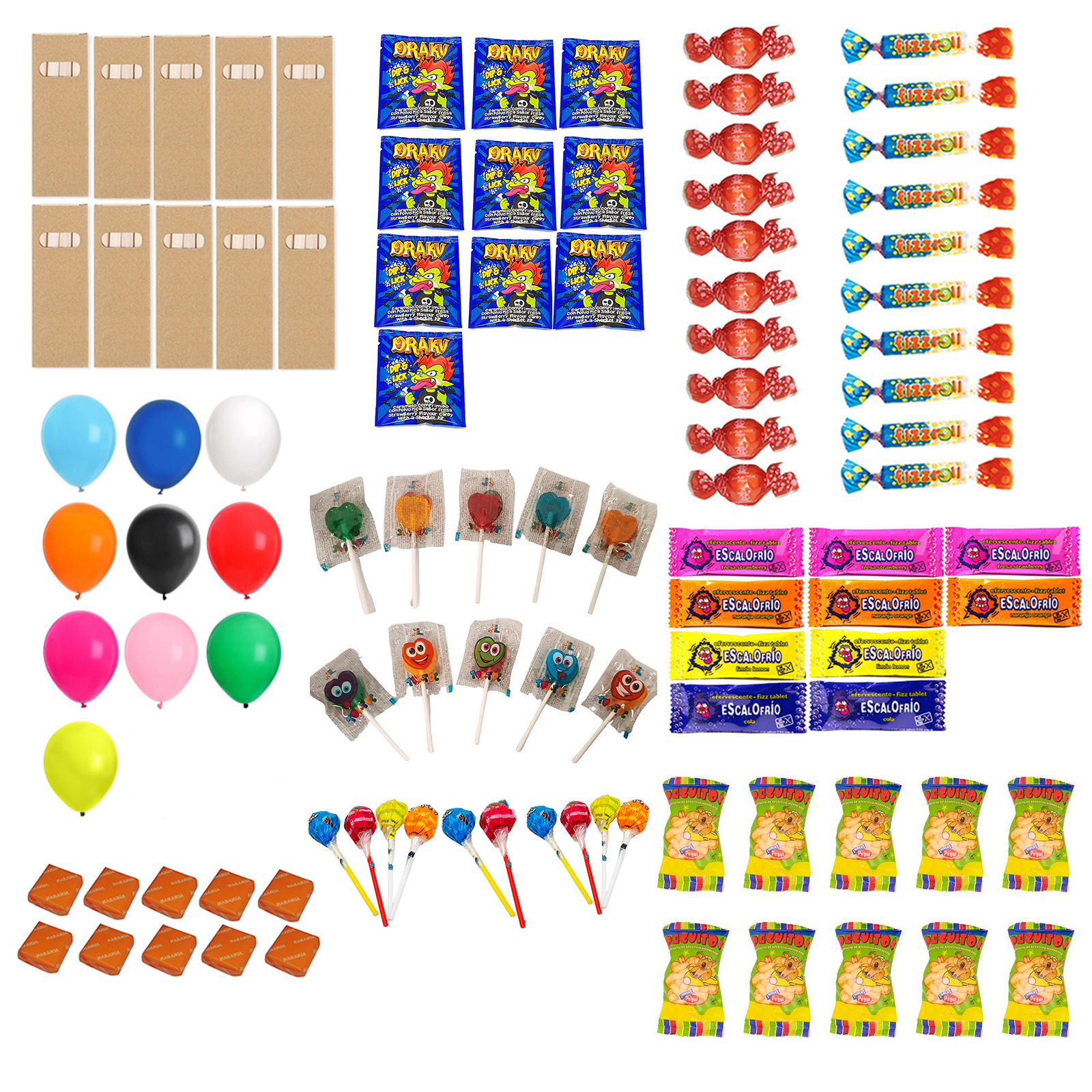 ADRI - Pack de 100 Chuches para Relleno de Piñata, Bolsas de Cumpleaños, Halloween - Surtido de Golosinas Sin Alérgenos