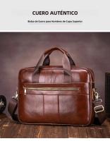 Bolso De Negocios Para Hombre SCHLATUM De Cuero Genuino Gran Capacidad Con Portátil Bolsa De Mano Para Oficina Y Viajes - details 0
