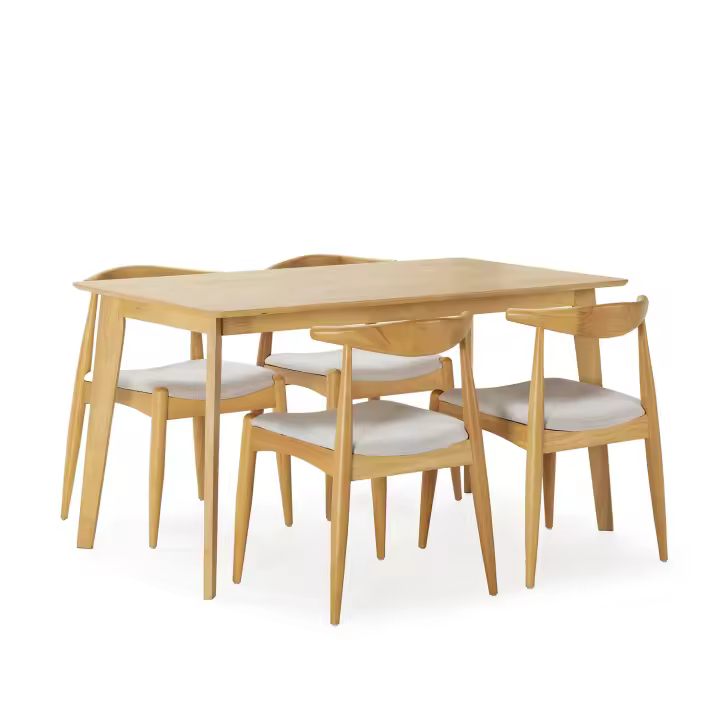 VS Venta-Stock Juego de mesa 140x80 cm y 4 sillas de comedor Corzo - 1