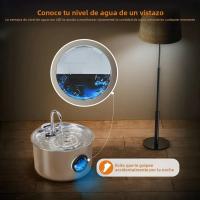 Fuente De Agua Para Gatos 3.2L/108oz Acero Inoxidable Dispensador Automático De Agua Para Mascotas Accesorios Para Gatos - details 2