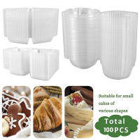 100Pcs Cajas De Tarta De Plástico Con Tapa Caja De Postre Individual Cuadrada Y Pilaable Para Cupcakes Translúcida - details 1