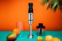 JATA JEBT1853 - Batidora Mano 1000 W. Cable en Espiral Extensible. 4 Cuchillas de Acero Inoxidable. Pie de Acero Inoxidable Desmontable. 2 Velocidades. Incluye Vaso de 700 ml - details 1