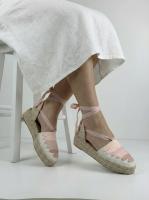 Calzados soraia, Alpargatas de cuña baja con cintas anudadas al tobillo y diseño de bandas degradadas. - details 11