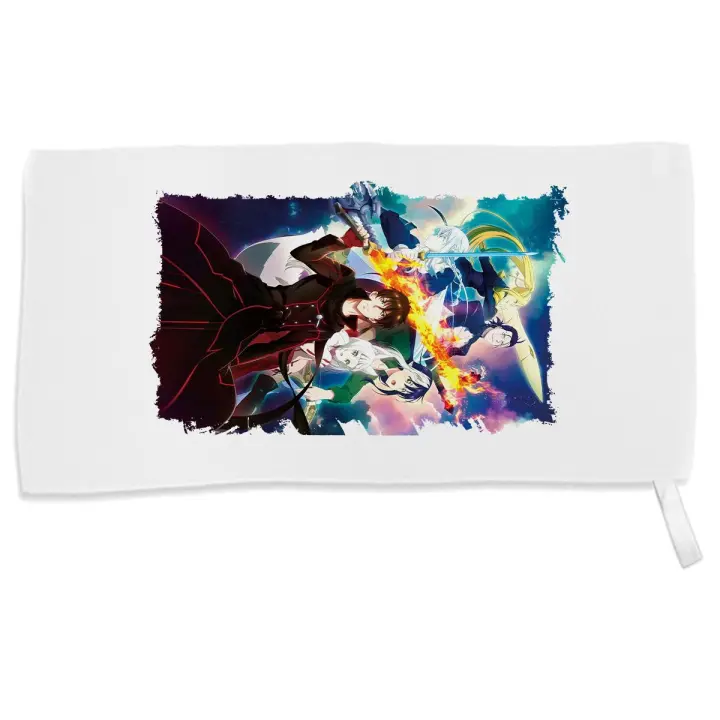 MERCHANDMANIA TOALLA PEQUEÑA ABSORBENTE the new gate serie anime shin juego virtual rpg suave personalizada con cinta elastica - 1