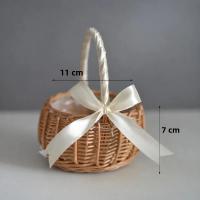 Cesta De Flores Tejida Antirratan Para Almacenamiento Hecha a Mano Cesta De Novia Con Flores Para Decoración De Hogar Y Bodas - details 5