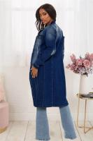 Nueva Llegada Chaqueta De Larga Manga Completa De Algodón Y Vaquera Para Mujer Abrigo De Trench Cardigan Capa De Jean Estilo High Street Otoño/Invierno - details 15