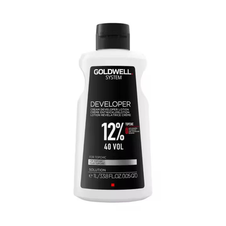 Goldwell System Developer Lotion 12% 40 Vol 1000 Ml. / Loción Reveladora Profesional para Coloración Capilar / Oxidante Técnico para Mezcla con Tintes Goldwell. - 1