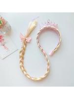 Diadema De Encaje Para Pequeñas Princesas Con Rizos Y Diamantes Estilo Elsa Rapunzel Jasmine Para Fiesta Accesorios De Cabello - details 1
