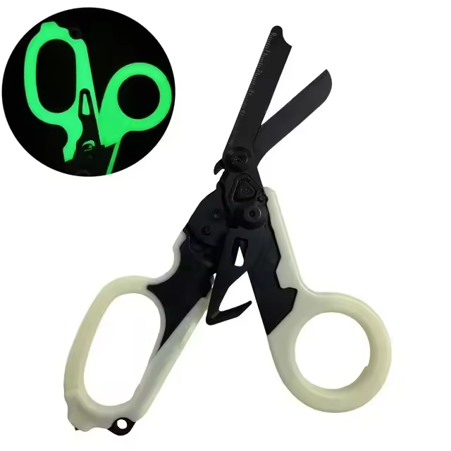Tijeras De Emergencia Médica Plegables 6 En 1 Kit De Primeros Auxilios Para Supervivencia Al Aire Libre Herramienta EDC Con Funda Accesorio - 1