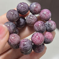 Pulsera De Madera De Bodhi Morada Natural Con Cuentas Budistas Joyería Afortunada Grabada Para Automóvil Juego De Rosario Unisex - details 0