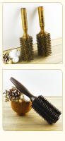 Cepillo De Pelo Redondo Profesional Con Cerdas De Jabalí Para Mujeres Y Hombres Accesorios De Peluquería Cepillo De Madera Para Estilizar El Cabello Y Masajear La Escalpelo - details 10