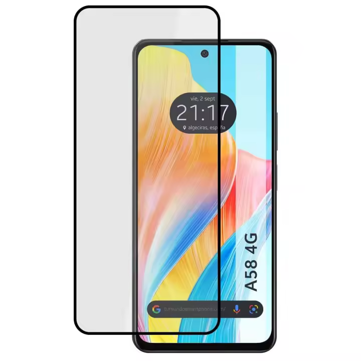 Protector Cristal Templado Completo 5D Full Glue Negro para Oppo A58 4G Vidrio - 1