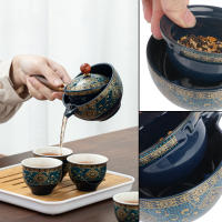 Tetera Y Infusor De Porcelana Con Rotación De 360 Grados Set De Té Chino Gongfu Forma Elegante De Cerámica Para Puer - details 3
