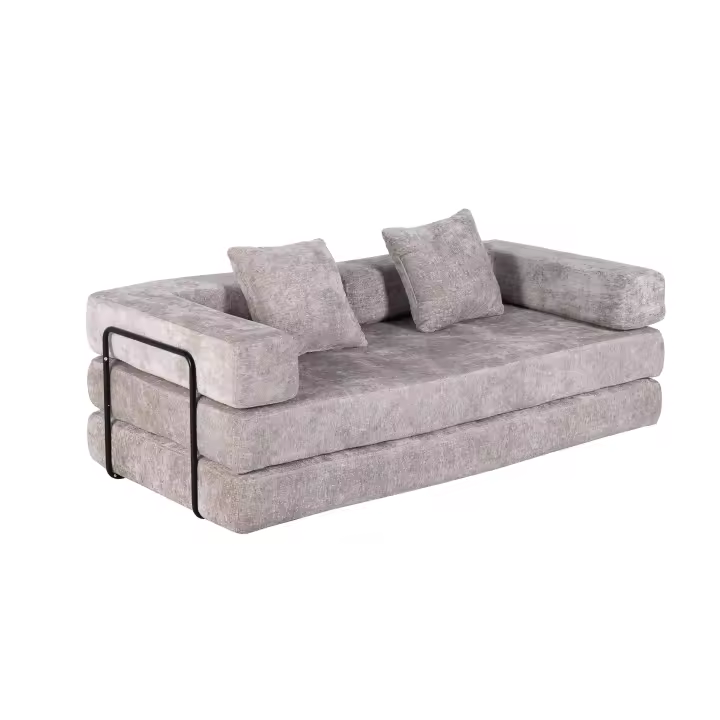 Sofá cama convertible de chenilla suave Sinaopus, asiento doble, no requiere montaje - tela resistente a los arañazos, imprescindible para apartamentos cómodos - 1