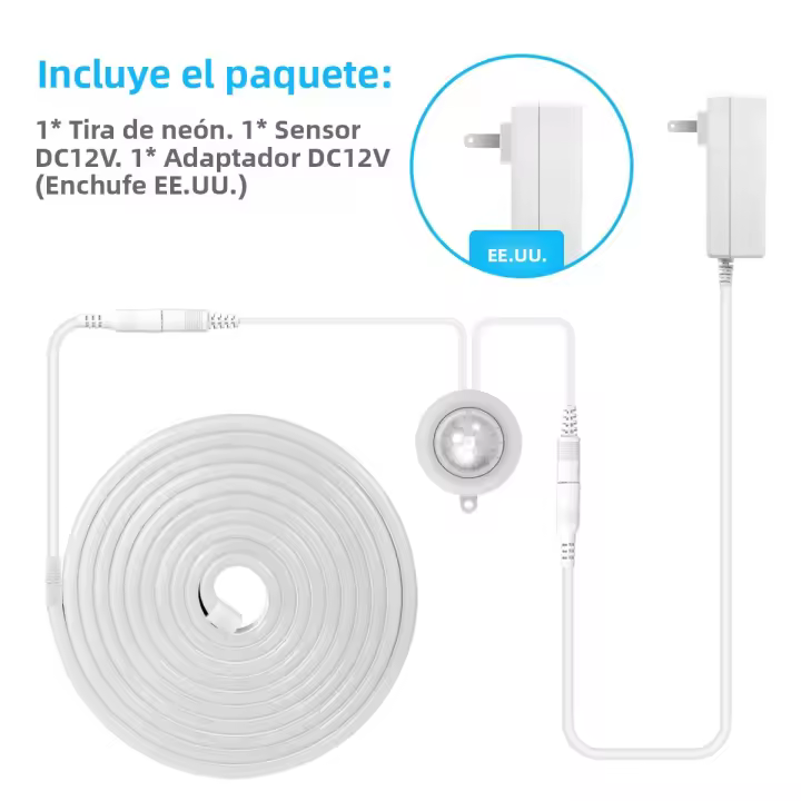 Tira De LED Con Sensor De Movimiento PIR Luz Neón 12V Para DIY Iluminación De Cocina Navidad Decoración De Lámpara Trasera - 1