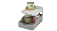 Joseph Joseph Duo Organizador para estantería de cocina, soporte de 2 niveles con cajón, gris. - details 1