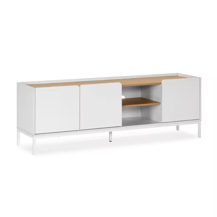 VS Venta-Stock Mueble Tv Curva 3 puertas color Blanco - 1