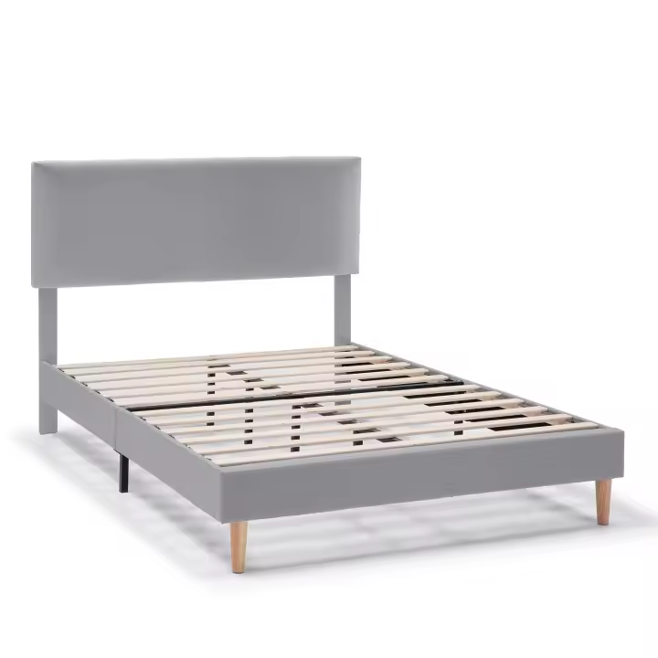 VS Venta-Stock Estructura de cama tapizada Lauren de 30 cm Gris Claro - 1