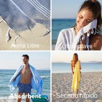 Toalla De Playa De Algodón Super Grande De Turquía Libre De Arena Secado Rápido Ligera Para Viajes Regalo Para Adultos - details 6