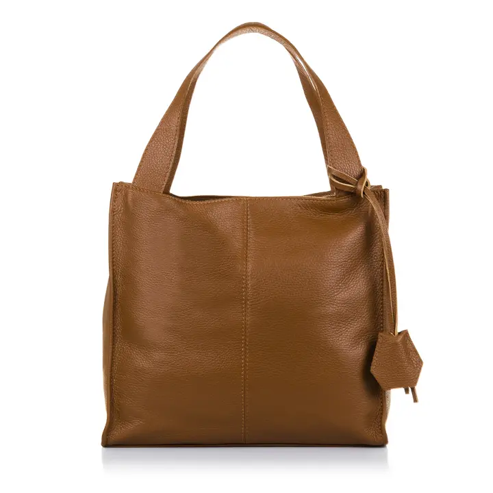 FIRENZE ARTEGIANI Agazzano Bolso de hombro Mujer.Piel auténtica Dollaro Fabricado en Italia 34x14x32 Cm. - 1