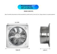 Ventilador De Extractor De Acero Inoxidable Para Baño Y Cocina 6'' 7'' 8'' Con Tubo De Ventilación Adecuado Para Toilette Y Ventana - details 7