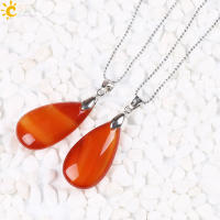 Collar De Piedra Natural Con Colgante De Gota Para Hombres Y Mujeres Collar De Cristal Con Amatista Rosa Y Ojos De Tigre Ajustable Para Todas Las Ocasi\u00f3nsvia CSJA Joyas - details 10